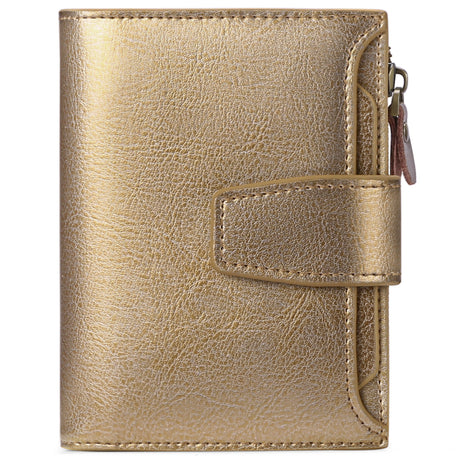 Bronze Premium Genuine Leather RFID Blocking Women's Wallet - Lightweight, Multi-Functional, and Stylish