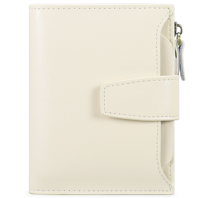Beige Premium Genuine Leather RFID Blocking Women's Wallet - Lightweight, Multi-Functional, and Stylish