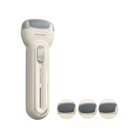 Beige Electric Foot Grinder with USB Charging - Dual-Speed Callus Remover for Smooth, Exfoliated Feet