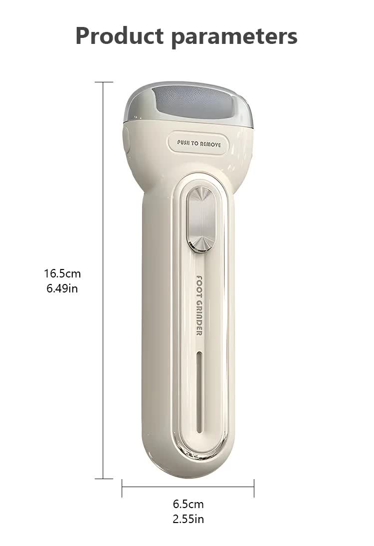 Beige Electric Foot Grinder with USB Charging - Dual-Speed Callus Remover for Smooth, Exfoliated Feet