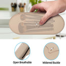 2 Pcs Beige Elegant Silicone Makeup Brush Storage Case - Travel-Friendly, Dustproof, and Multi-Functional