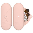 2 Pcs Pink Elegant Silicone Makeup Brush Storage Case - Travel-Friendly, Dustproof, and Multi-Functional