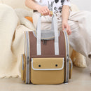 Orange Portable Pet Carrier Backpack - Spacious, Breathable, and Travel-Friendly for Cats and Small Dogs