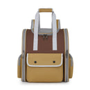 Khaki Portable Pet Carrier Backpack - Spacious, Breathable, and Travel-Friendly for Cats and Small Dogs