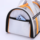 Size S Orange And Grey Foldable Pet Carrier Bag - Lightweight, Breathable, and Spacious for All Seasons