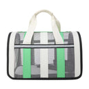 Size S Green And White Foldable Pet Carrier Bag - Lightweight, Breathable, and Spacious for All Seasons