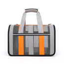 Size L Orange And Grey Foldable Pet Carrier Bag - Lightweight, Breathable, and Spacious for All Seasons