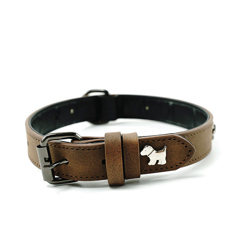 2 PCS Soft Leather Dog Collar - Adjustable & Durable for Medium/Large Dogs M-(58*2.5cm)