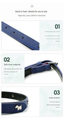 2 PCS Soft Leather Dog Collar - Adjustable & Durable for Medium/Large Dogs M-(58*2.5cm)