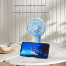 2 PCS Blue Portable USB Fan - 3 Speed Settings - Perfect for Office, Desk & Travel