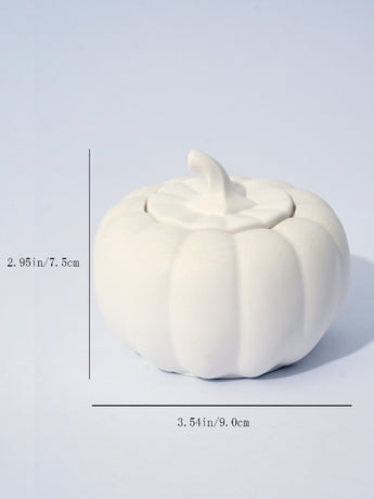 (Ebony Sandalwood)Ceramic Pumpkin Candle with Lid - Home Decor and Gift Ideas