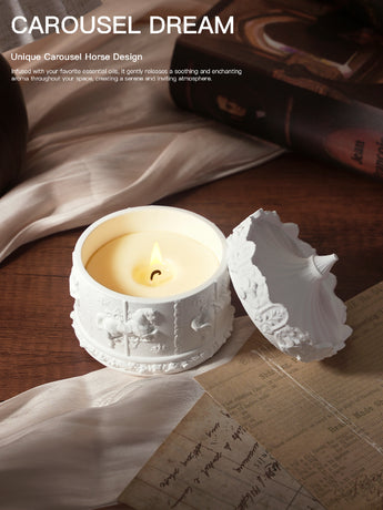 (Blue bell)Rotating Carousel Soy Candle - Unique Home Decor & Gift