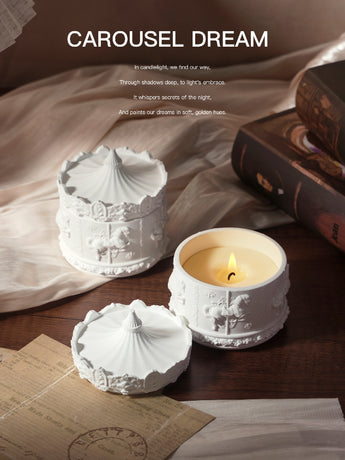 (Blue bell)Rotating Carousel Soy Candle - Unique Home Decor & Gift
