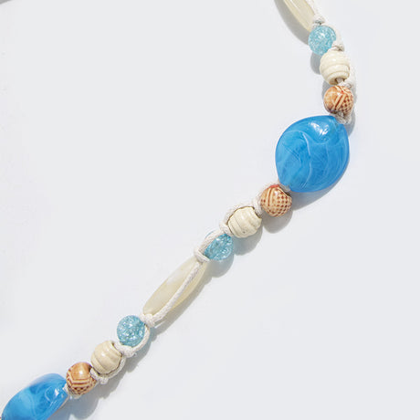 2 PCS Agate Blue Ethnic Style Waist Chain - Beaded Bohemian Belt for Women