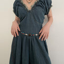 2 PCS Shell Red Beads Ethnic Style Waist Chain - Beaded Bohemian Belt for Women