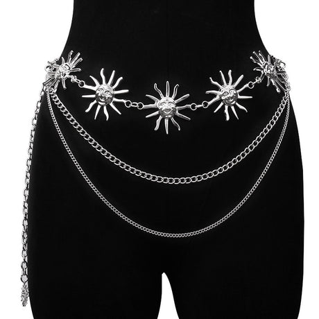 2 PCS (Style 1)Statement Body Chain Belt - Women's Sun Flower Waist Jewelry