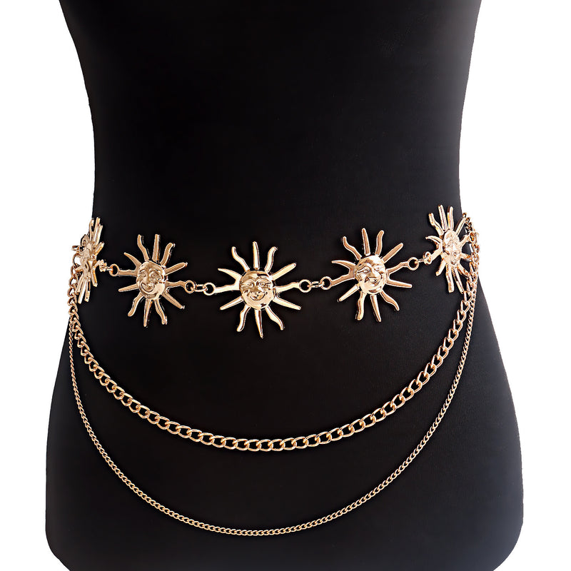 2 PCS (Style 10)Statement Body Chain Belt - Women's Sun Flower Waist Jewelry