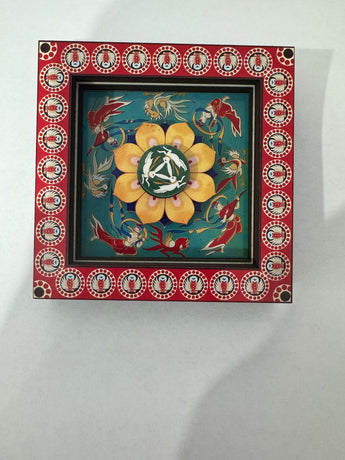 2-PCS 3D Wooden Fridge Magnet - Dunhuang Art Style, Creative Gift (Style 6)