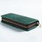 Dark Green Genuine Leather Pencil Case - Vintage Zip-Up Pen Holder with Elastic Loops
