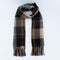 Striped Dark Brown Plaid Heated Scarf - Electric Warming Scarf, Winter Outdoor Essential (Without power bank)