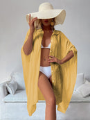 Yellow Summer Beach Cover-Up- Bamboo Cotton Sun Protection Cardigan