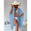 Light Blue Summer Beach Cover-Up- Bamboo Cotton Sun Protection Cardigan