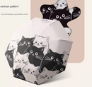 Black And White Cats Cute Cartoon Umbrella - Sun/Rain Umbrella