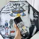 Alien Flower Mini 5-Fold Umbrella - Portable, Anti-UV, Black Glue Coating