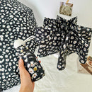 Black Daisy Mini 5-Fold Umbrella - Portable, Anti-UV, Black Glue Coating
