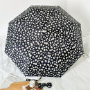 Black Daisy Mini 5-Fold Umbrella - Portable, Anti-UV, Black Glue Coating