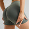 Grass Green Gray Yoga Shorts - Seamless, High Waist, Tummy Control Size S