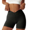 Black Yoga Shorts - Seamless, High Waist, Tummy Control Size S