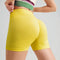 Lemon Yellow Yoga Shorts - Seamless, High Waist, Tummy Control Size S