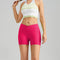 Watermelon Red Yoga Shorts - Seamless, High Waist, Tummy Control Size S