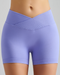 Lavender Purple Yoga Shorts - Seamless, High Waist, Tummy Control Size L