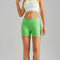 Apple Green Yoga Shorts - Seamless, High Waist, Tummy Control Size L
