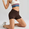 Dark Brown Yoga Shorts - Seamless, High Waist, Tummy Control Size XL