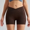 Dark Brown Yoga Shorts - Seamless, High Waist, Tummy Control Size XL