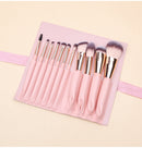 Pink 11 Pcs Makeup Brush Set - Complete Brush Kit with Travel Case