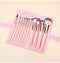 Pink 11 Pcs Makeup Brush Set - Complete Brush Kit with Travel Case