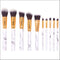 Barrel White Marble Makeup Brush Collection - 10 brushes for face, eyes and lips