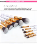 Barrel Pink Marble Makeup Brush Collection - 10 brushes for face, eyes and lips