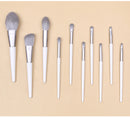 Silver Gray (Brush + Bucket) 10 Piece Face Eye Makeup Brush Set - Premium Makeup Blending Brushes