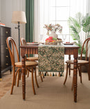 2 pcs Floral Table Runner with Tassels - Jacquard Green Farmhouse Style (33x140cm)