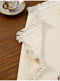 4 PCS Beige Cotton Linen Placemat with Fringe - Solid Color Table Mat for Dining (30x30cm)