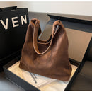 Dark Brown Women's Vintage Bucket Bag - Fashionable Shoulder Bag