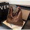 Dark Brown Women's Vintage Bucket Bag - Fashionable Shoulder Bag