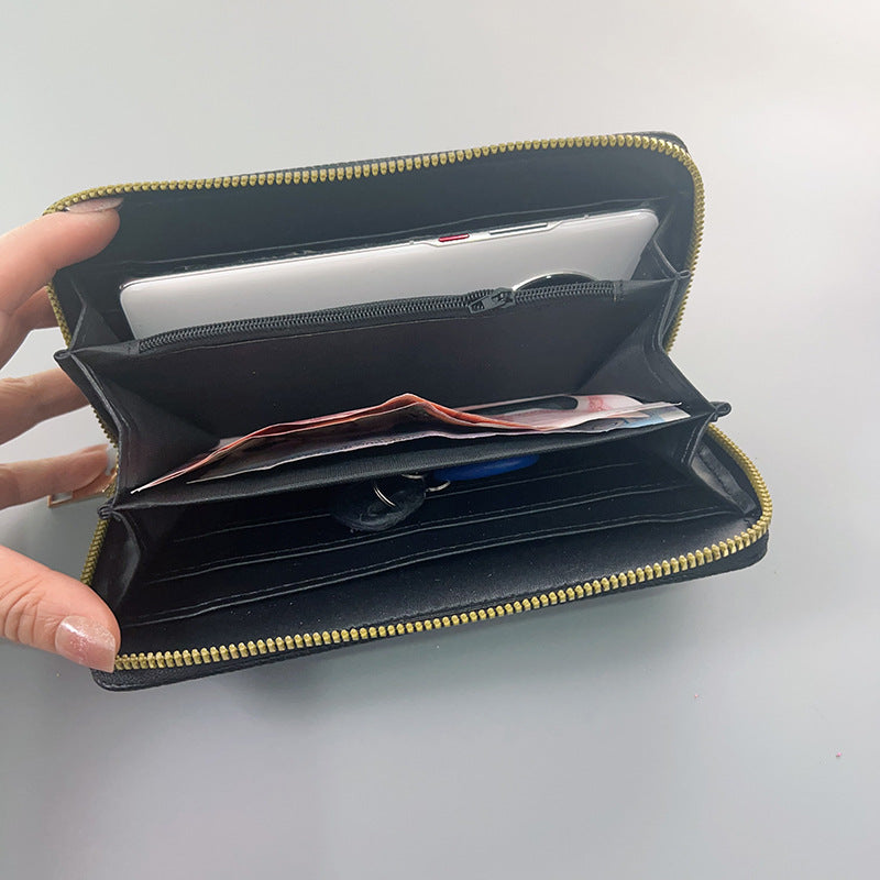 Black Ethnic Style Beaded Clutch - Handmade Retro Wallet Style 1