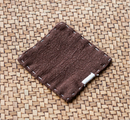 Brown Chinese Style Linen Coasters - Set of 4, Hand-Embroidered Tea Mats (9x9cm)
