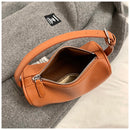 Beige Minimalist Shoulder Bag - High-End Cylindrical Design